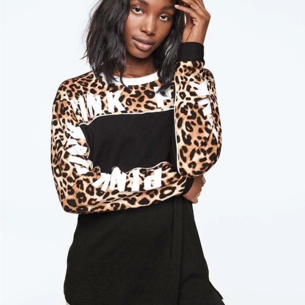PINK Victoria's Secret Leopard Print Sweatshirt